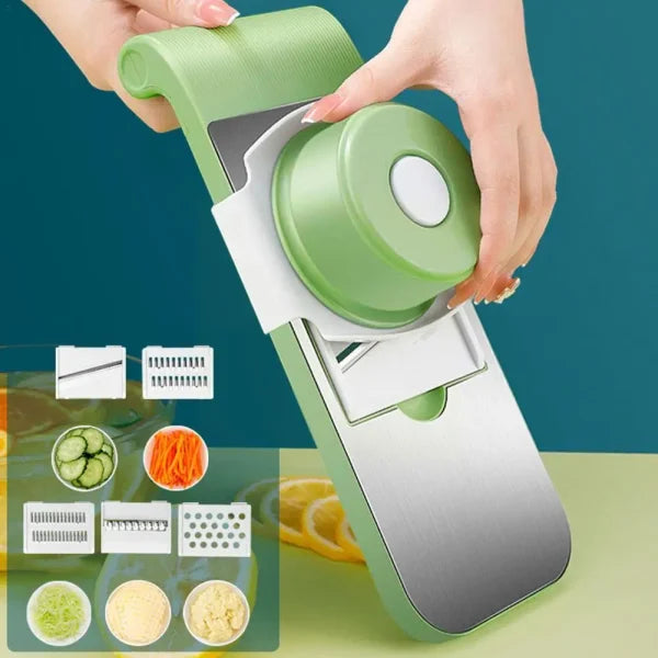 5 In 1 Stainless Steel Multi Functional Safe Manual Vegetable Slicer Cutter