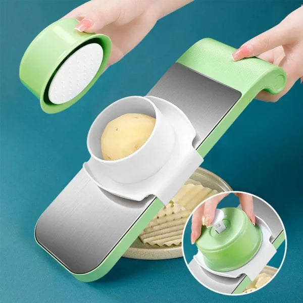 5 In 1 Stainless Steel Multi Functional Safe Manual Vegetable Slicer Cutter